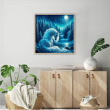 JFYHAB Animal Unicorn Diamond Art Kits for Adults,5D Forest Diamond Painting Kits for Beginner,DIY Moon Diamond Crystal Rhinestones Painting Kits for Home Wall Decor Gift 11.8 X 11.8inch JFYHAB