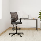 Drafting Chair - Tall Standing Office Desk Chair with Adjustable Foot Ring, Chair with Ergonomic Lumbar Support, Adjustable Height, Breathable Mesh OLIXIS