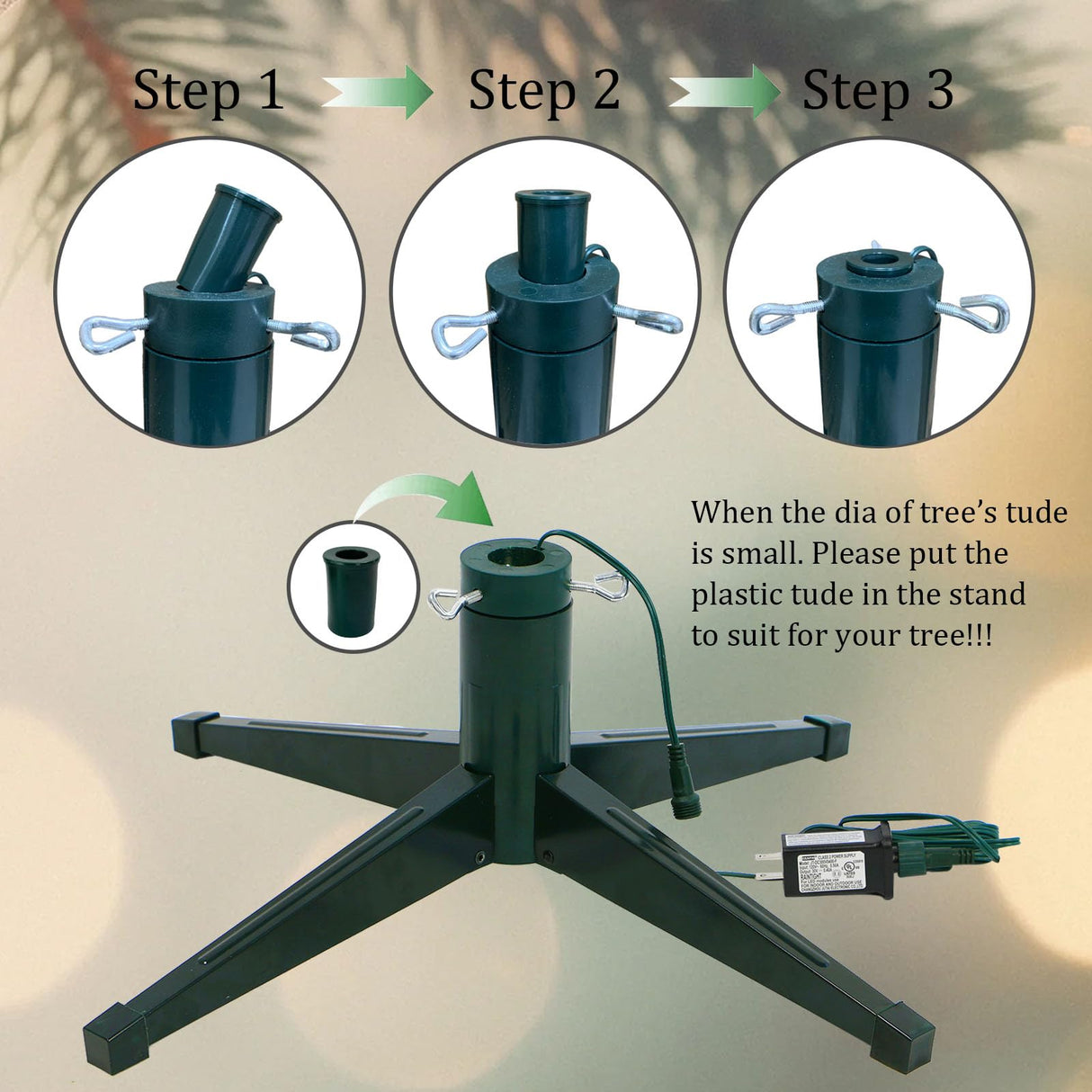 VINCONLIDY Rotating Christmas Tree Stand with Remote Control, Musical 360 Degree Spinning Christmas Tree Stand for Up to 9ft 120lb Artificial Tree VINCONLIDY