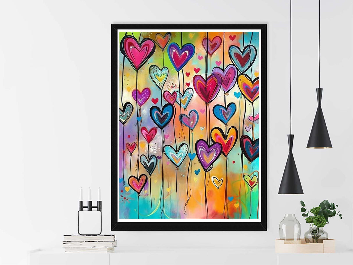 VAIIEYO 5D Diamond Art Kits for Adults Heart Shape, Diamond Painting Oil Painting, Paint by Numbers Oil Painting Full Drill Round Rhinestone Craft Canvas for Home Wall Decor Gift 12x16 inch VAIIEYO