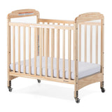 Foundations Serenity Compact Clearview Daycare Crib, Fixed Side, Durable Wood Construction, Adjustable Mattress Board, Clear End Panels. Includes 3” InfaPure Foam Mattress (Natural) Foundations