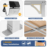 MEISSALIVVE 12' x 16' Gazebo, Wall Mounted Gazebo, Lean to Metal Awnings Gazebos, Gazebo Pergola with Sloped Roof, Outdoor Patio Gazebo Awning for Backyard, Deck, White MEISSALIVVE