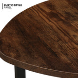 MoNiBloom Small Coffee Table Set of 2, Nesting Coffee Table with Steel Frame for Small Spaces Living Room Bedroom Office, Easy to Assemble, Walnut MoNiBloom