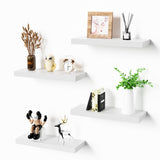 Bellsal Floating Shelves for Wall, White Engineered Wood Wall Shelf Set of 4, 16" Wall Mounted Floating Shelf for Kitchen, Living Room, Bedroom, Bathroom Storage, Book Shelf for Walls Home Decor Bellsal