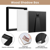 Califortree 8x8 Shadow Box Frame with Soft Linen Back - Push Pins Included, Memory Box Display Case for Flower, Tickets and 3D Items, Black Califortree