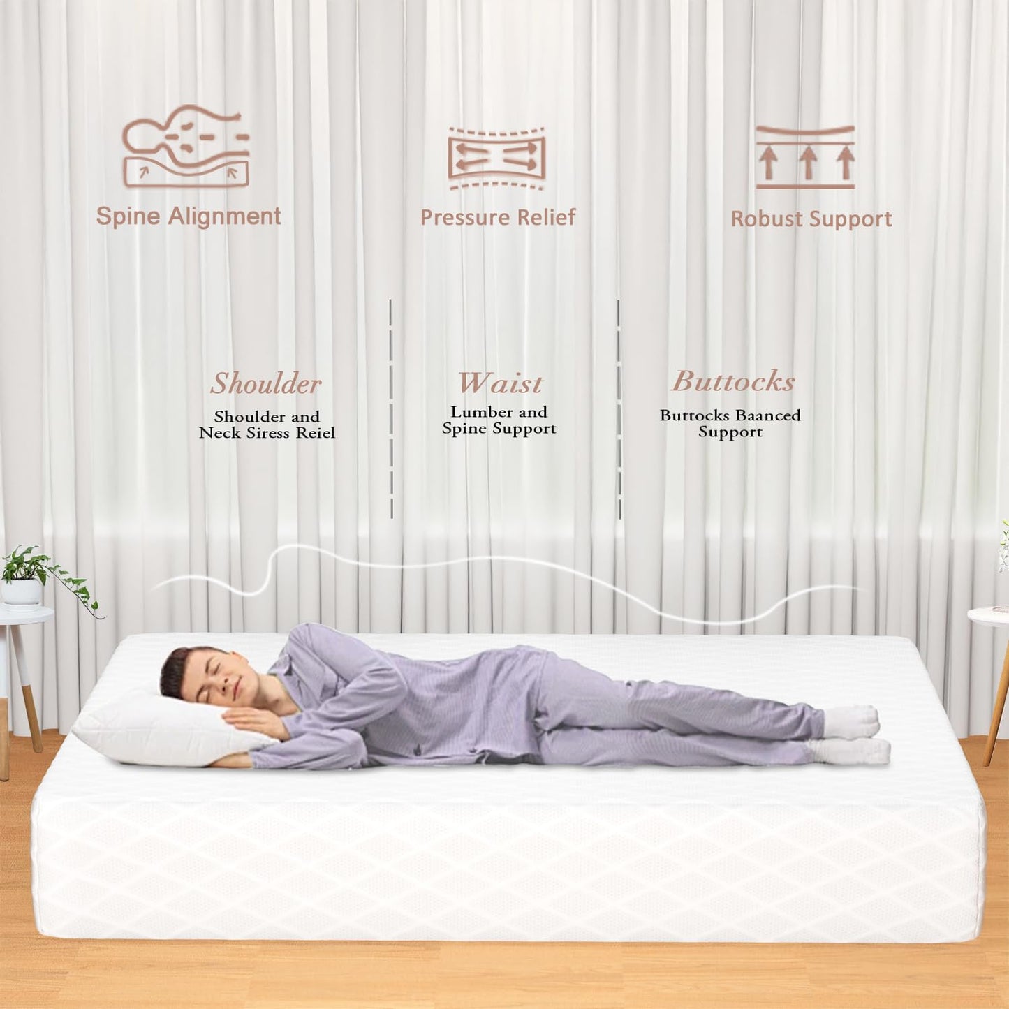 10 Inch Queen Mattress,Queen Size Mattress,Guest Room Mattress, Memory Foam Mattress,Comfort Level of This Mattress is Extraordinary,Improved Sciaticaa,CertiPUR-US Certified【New Version】