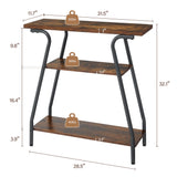FAVOOSTY Narrow Console Table, 3 Tier Entryway Table with Storage Shelves, Industrial Farmhouse Sofa Table with Curved Frame for Living Room, Entry Way, Hallway, Foyer, Front Door, Couch, Office FAVOOSTY