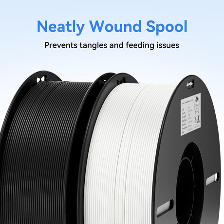 Creality 2kg Black & White PLA 1.75mm Filament Bundle for 3D Printing with No-Tangling Strong Bonding and Overhang Performance, Accuracy +/- 0.02mm Creality