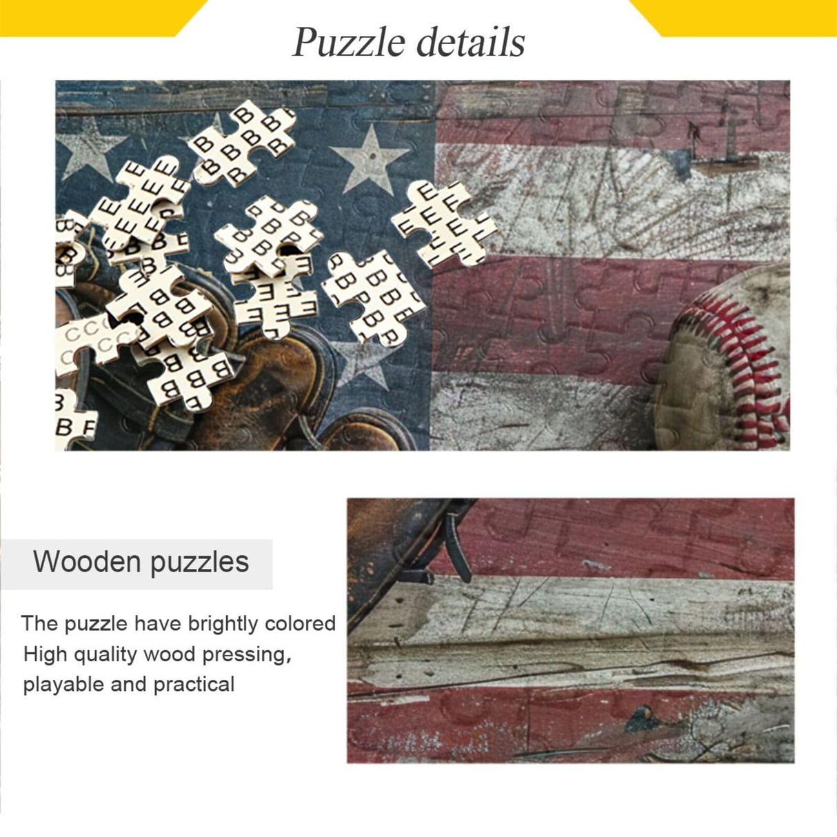 Msyxl Vintage Baseball Puzzle 1000 Pieces - Wooden Jigsaw Puzzles for Family Games - Suitable for Teenagers and Adults Msyxl