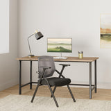 BLANEDUO, 2 Pack Stackable Conference Room Chairs with Paddle Folding Office Chair Foldable Desk Chair Mesh Back and Arms for Conference Meeting Guest Reception Home Office Training Room Chair BLANEDUO