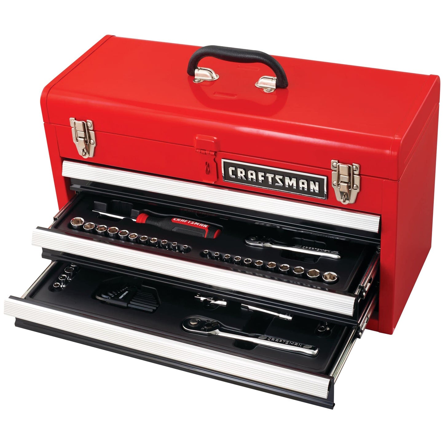 CRAFTSMAN Mechanic Tool Set, 104 Pieces, Includes 20.5” Drawers, 3-Compartments (CMMT45068) - WoodArtSupply