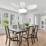 ocioc Quiet Ceiling Fan with LED Light DC motor 32 inch Large Air Volume Remote Control White for Kitchen Bedroom Dining room Patio ocioc