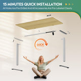 DEVAISE 48 X 24 Inches Electric Standing Desk,Height Adjustable Stand up Desk for Home Office, Ergonomic Sit to Stand Desk with Phone Holder,Maple DEVAISE