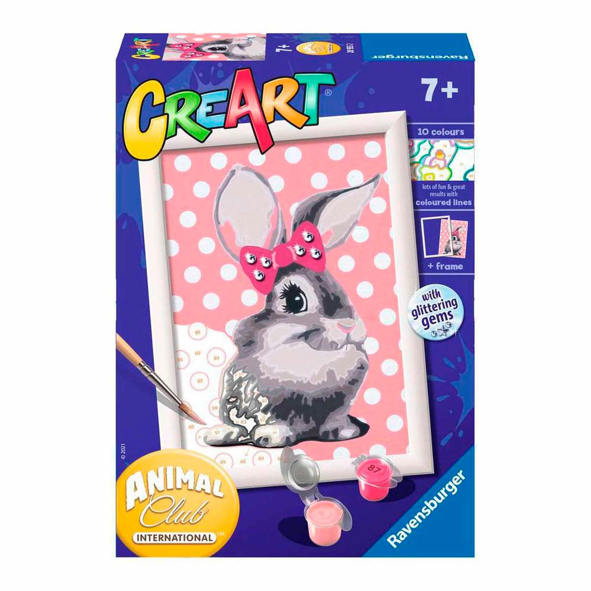 Ravensburger CreArt Cuddly Bunny Paint by Numbers for Children - Painting Arts and Crafts Kits for Ages 7 Years Up - Easter Gifts Ravensburger