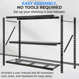 SereneLife Heavy Duty 3-Tier Metal Garage Shelving | 24" x 77" x 72" Extra Wide Adjustable Storage Utility | Freestanding Bulk Storage Rack | Open Wire Mesh Design | 2000 lbs. Capacity SereneLife