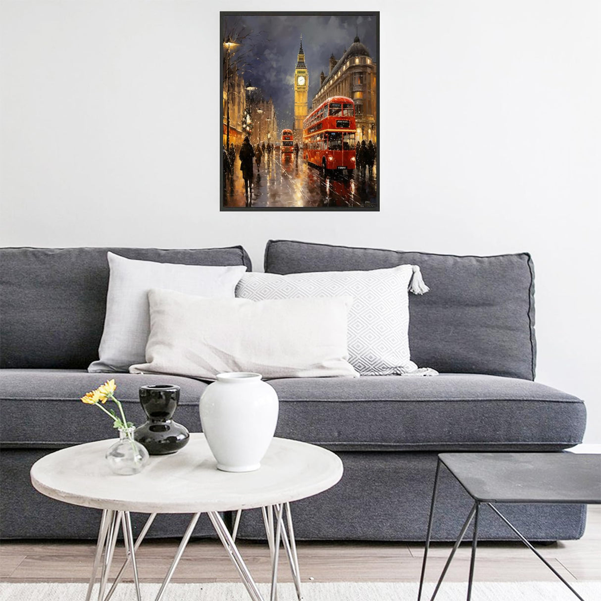 ZUVRDIAI London City Night View, DIY Paint by Number Kits Pack On Canvas, Includes Brushes and Paints, Gifts for Festival, 40x50cm NO Frame ZUVRDIAI