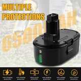 ANTRobut 2 Pack 6500mAh 18V Lithium Battery DC9096 Replacement for Dewalt 18V Battery XRP DC9099 DW9096 DW9098 DW9099 DW9095 Replacement 18 Volt Dewalt Batteries ANTRobut