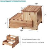 unununu 16" Wooden Two Step Stool for Adult & Kid, Wider, Deeper & Safer Bedside Steps, Anti-Slip. Riser 2-Step Spa & Hot Tub Stairs for Pool, Heavy Duty for Kitchen, Bathroom, Closet, High Bed Step unununu