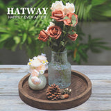 Hatway Wooden Decorative Tray Candle Holder Round Wood Tray Home Decor,Centerpieces Plates for Table centerpieces for CoffeeTable,Christmas Decor Hatway