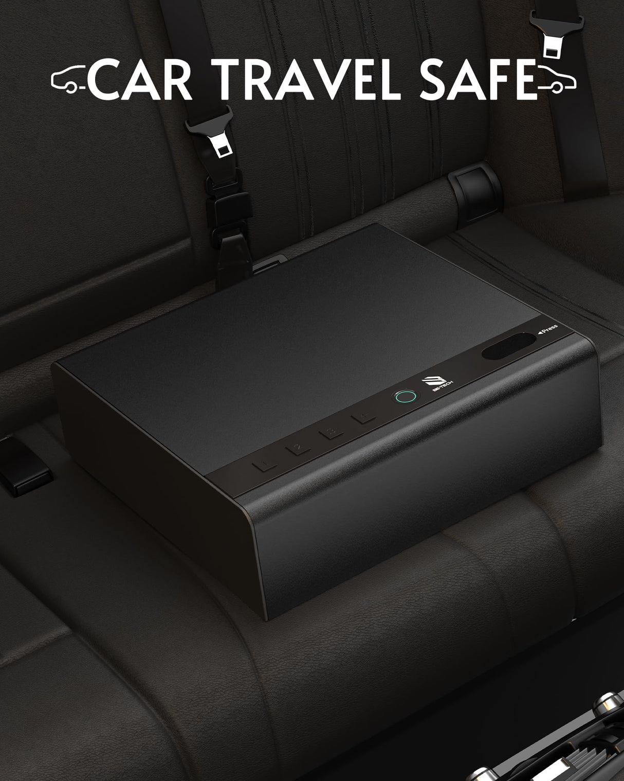 BE-TECH Gun Safe for Handgun, Large Capacity Biometric Pistol Safe with 99.9% Accuracy Fingerprint Quick Access - Ideal for Nightstand, Car, Bedside, Wall BE-TECH