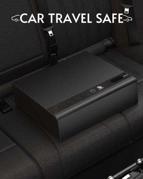 BE-TECH Gun Safe for Handgun, Large Capacity Biometric Pistol Safe with 99.9% Accuracy Fingerprint Quick Access - Ideal for Nightstand, Car, Bedside, Wall BE-TECH