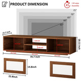HSH 70" TV Stand for 75 inch TVs,Entertainment Center for Living Room with Storage,Farmhouse Walnut TV Stand Wood with Sliding Doors,Low Media Console Cabinet for Bedroom HSH