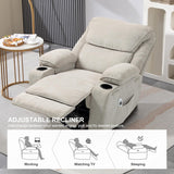 BRTHORY Rocker Recliner Chair with Massage and Heated, 360°Swivel Rocking Manual Recliner Chairs with Cup Holders Remote Control for Living Room (Gray Oatmeal) BRTHORY
