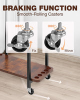 Ghosthorn Fishing Rod Holders for Garage Fishing Gear and equipment Rotating Tackle Storage Cart Pole Rod Rack Hold up to 10 Rods Ghosthorn