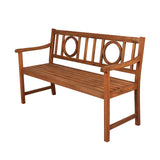JONATHAN Y BNH104A Apollo 51.2" 3-Seat Circle-Back 600-Lbs Support Acacia Wood Outdoor Garden Patio Bench for Garden, Lawn, Backyard, Pool, Deck, Beach, Firepit, Teak JONATHAN Y
