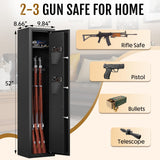 KAER 2-3 Gun Safe, 52''Height Gun Safe for Rifles and Pistols, Metal Safe, Rifle Safes for Home, Gun Safes with Adjustable Gun Rack KAER