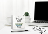 Mtrgdn Bathroom Signs Decor Funny Wood Box Sign,Farmhouse Bathroom Decor Fresh Soap and Water Desk Decor,Rustic Wooden Box Block Plaque Sign Decoration for Bathroom Shelf Table Home Decor 5x5 Inch Mtrgdn
