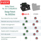 BARVA Adaptive Wood Gun Rack 2 Phone Docking Charging Station Gifts for Men Dad Birthday Ideas Nightstand Organizer Charging Dock Watch Charging Stand Wallet Key Gadget Device Bedroom Bedside Holder BarvA