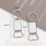 Framendino, 40 Pack Sublimation Blanks Keychains Metal Bottle Opener Transfer Rectangle Aluminum Keychain Key Rings for DIY Custom Personalized Sublimation Photo Framendino