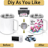 Wzaytia 12 Oz Sublimation Coffee Mug Blanks With Handle, 6 Pack Stainless Steel Sublimation Coffee Tumbler, Individually Boxed, White Wzaytia