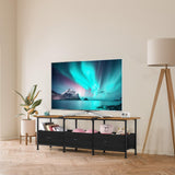 CADUKE TV Stand with Storage Drawers, Farmhouse Entertainment Center for 50/55/60 inch Television, Industrial TV Console Table for Living Room and Bedroom, Brown (Brown) CADUKE