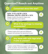 Welzona 83" Sofa Couch, Comfy L Shaped Couch with Storage Ottoman, Teddy Couches for Living Room, Tool-Free Loveseat Sofa, All-Wood Sofas for Living Room, Small Couches 2 Pillow Included, Beige Welzona