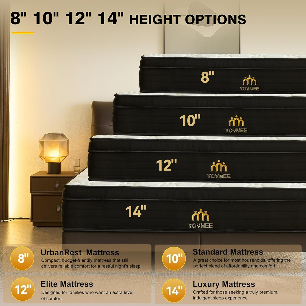 JDZ-YOVMEE Full Mattress 10 Inch Hybrid Mattress in a Box Memory Foam & Individual Pocket Spring Motion Isolation Edge Support Pressure Relief Medium Firmness Certified Foams & Fabric Fiberglass Free JDZ-YOVMEE