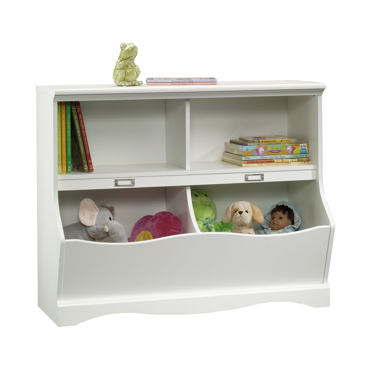 Sauder Pogo Bookcase/Footboard/pantry cabinets, L: 41.10" x W: 14.49" x H: 32.84", Soft White Sauder