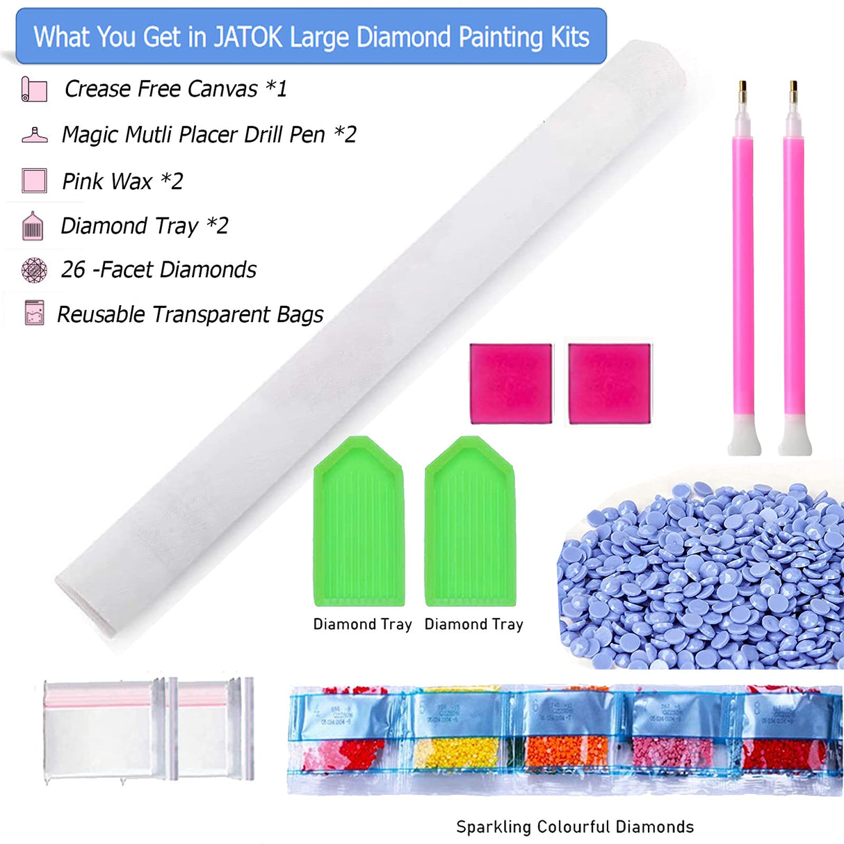 JATOK Large Diamond Painting Kits for Adults (31.5 x 15.7 inch) DIY 5D Sea Moon Full Round Drill Crystal Rhinestone Embroidery Pictures Arts Paint by Number Diamond Art Kits for Home Wall Decor JATOK