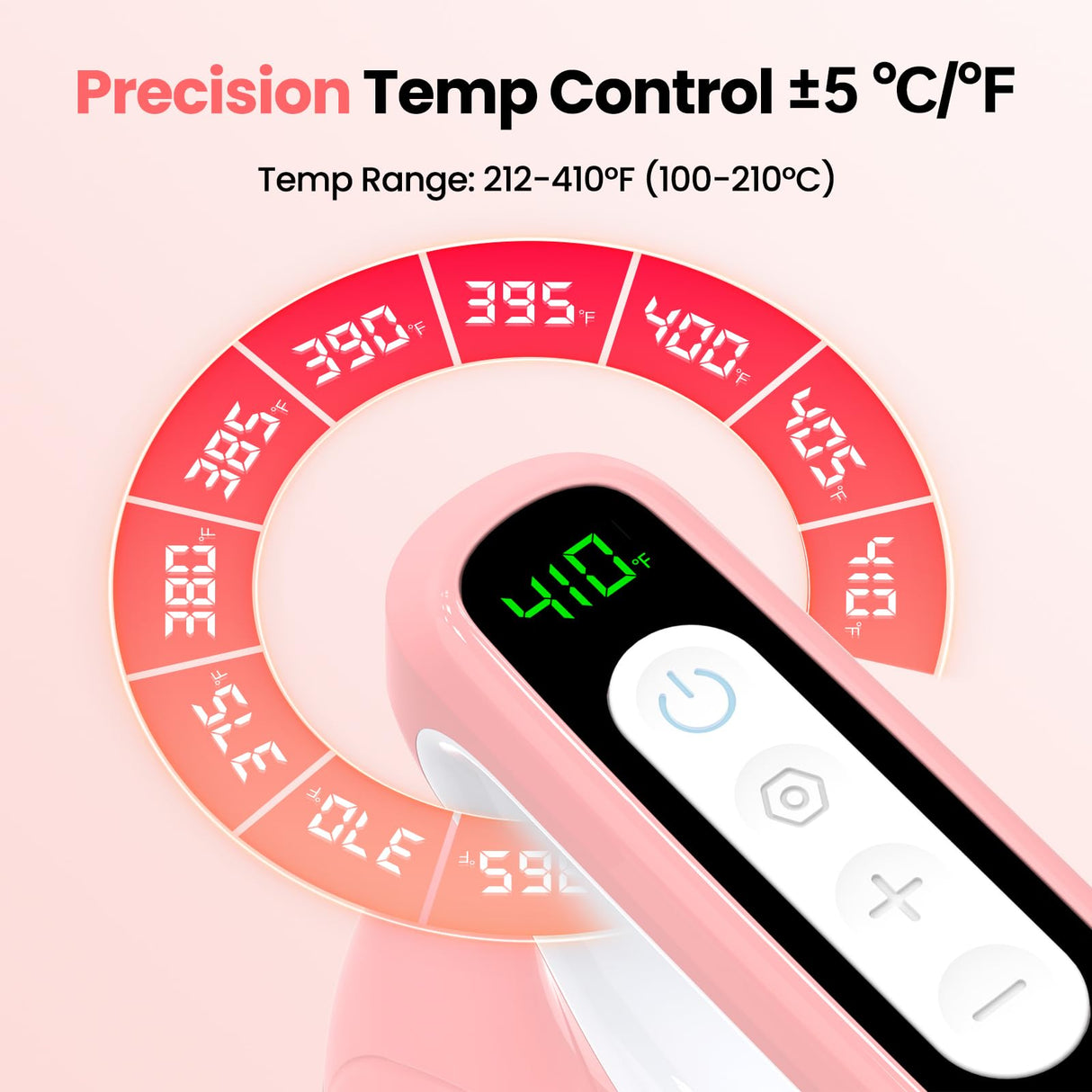 Calogy Hat Press Heat Machine for Caps, Mini Portable Hat Heat Press with Timer, Max 410℉,Precision Temp Control ±5℉, Fast & Evenly Heating Curved Plate for Vinyl Transfer, Sublimation, Iron (Pink) Calogy