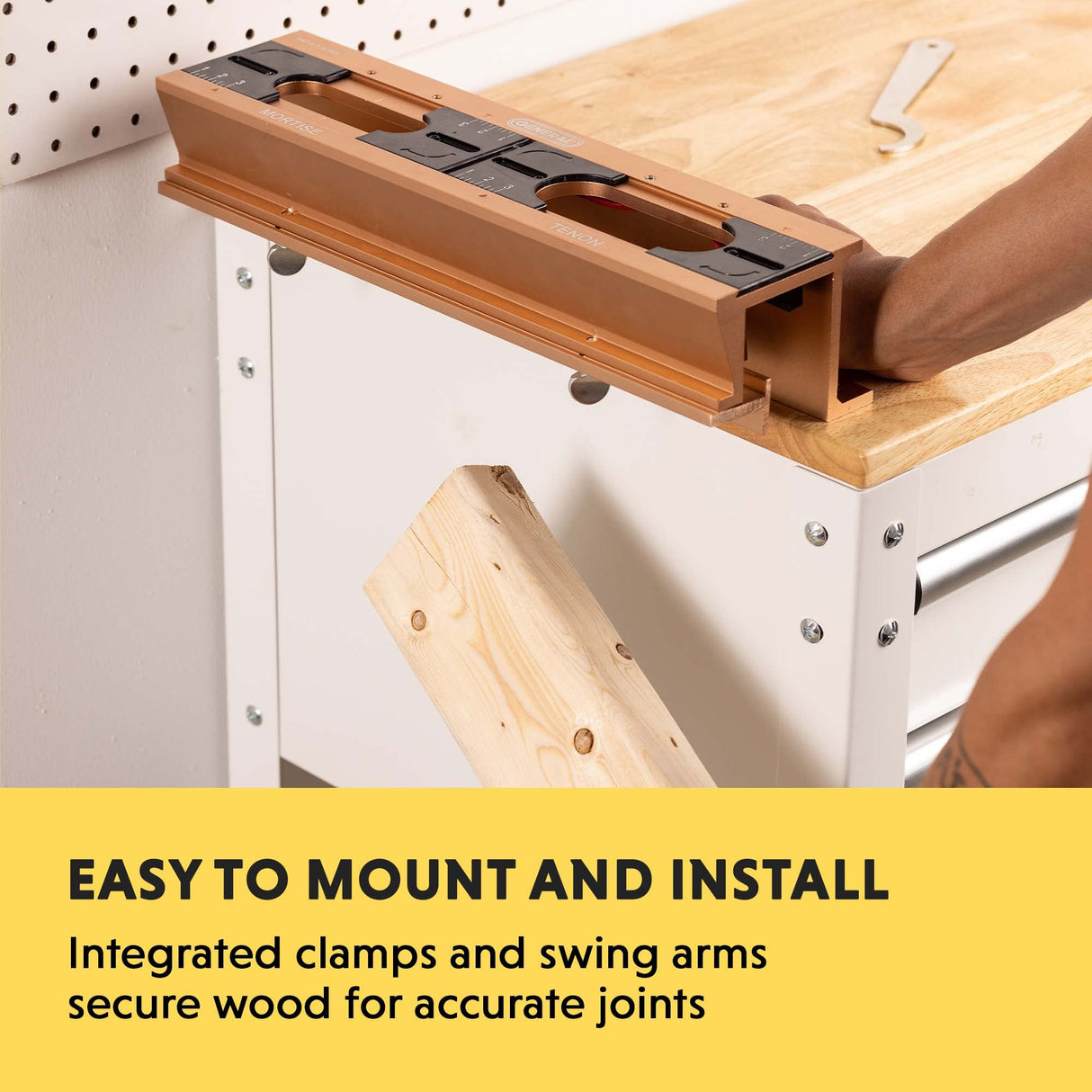 General Tools Mortise and Tenon Jig - Drill Template Set with Hollow Chisel Bit Attachment General Tools