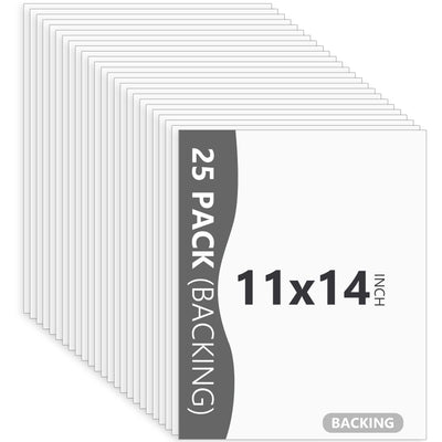 Somime 25 Pack Backing Boards Only - 11x14 Uncut White Mats Matboards, Acid Free Backerboards for Art Prints, Ideal for Photos/Pictures/Prints/Frames/Arts