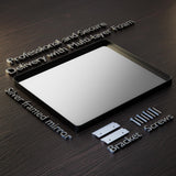 Yamazakura Large Bathroom Mirror for Wall, 72x40 Inch Matte Black Framed Bathroom Vanity Mirror for Farmhouse Living Room Bedroom, Anti-Rust, Tempered Glass, Rounded Corner, Horizontal/Vertical Yamazakura