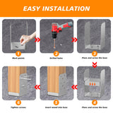 4"x4" Post Base Bracket (Internal 3.5"x3.5")，4 Pcs Stainless Steel Adjustable Post Base，Concrete Post Anchor for Deck，Pavilion, Railing, Porch Support MEWSDEN