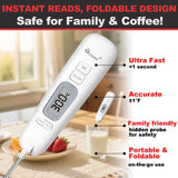 Telead Digital Water Thermometer for Liquid – Instant Read with Retractable Probe, Waterproof Probe for Cooking, Meat, BBQ, Milk & Candles, Safe & Hygienic Design, Long Stainless Steel Probe (White) Telead