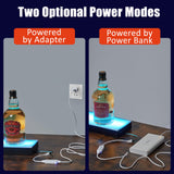 GarveeTech LED Lighted Liquor Bottle Display Shelf - 1-Step, 24-Inch, Remote & App Control, Acrylic with Wine Holder Slots, Multi Functional Wine Rack GarveeTech