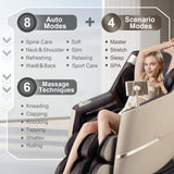 iBooMas Massage Chair, 2025 SL-Track Zero Gravity Shiatu Massage Chairs Full Body Recliner, APP, Touch Screen, Foot Rollers, Airbags, Bluetooth, Body Scan, Thai Stretch(Brown) iBooMas