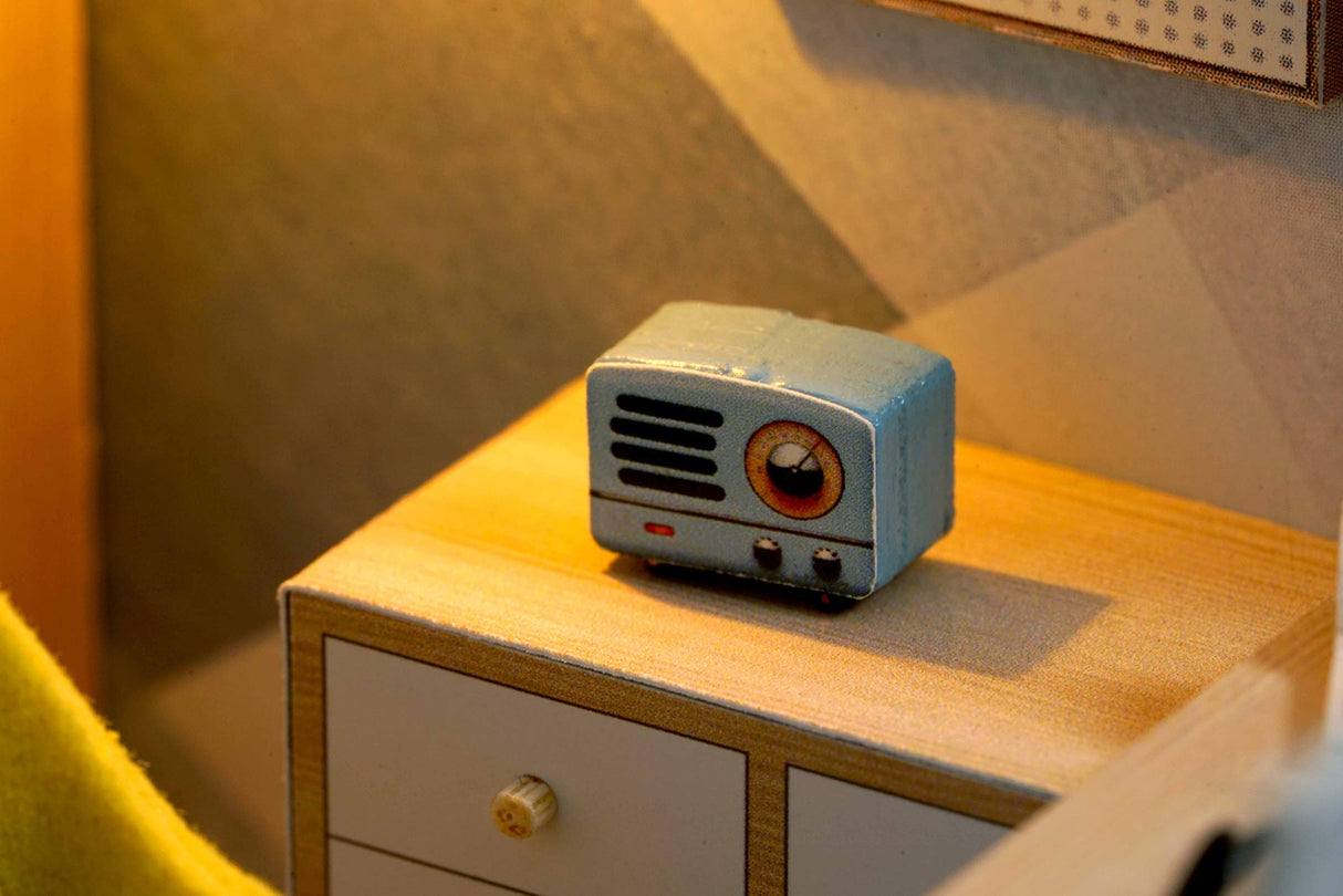 CUTEROOM DIY Doll Room Miniature Furniture Wooden House Kit - Wooden Dolls House Kit with Dust Cover & LED Light and Accessories - QT Series Dollhouse CUTEROOM