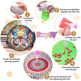 Zythron 8 PCS Butterfly Diamond Art Coasters Diamond Painting Coasters Kits with Holder Butterfly DIY Coaster for Beginners, Adults, Diamond Art Crafts Supplies 4x4 in Zythron