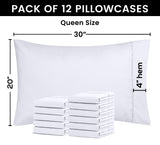 Utopia Bedding Queen Pillow Cases - Pack of 12 - Envelope Closure - Soft Brushed Microfiber Fabric - Shrinkage and Fade Resistant Pillow Covers Queen Size 20 X 30 Inches (Queen, White) Utopia Bedding